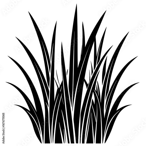 Gras vector silhouette black design white background