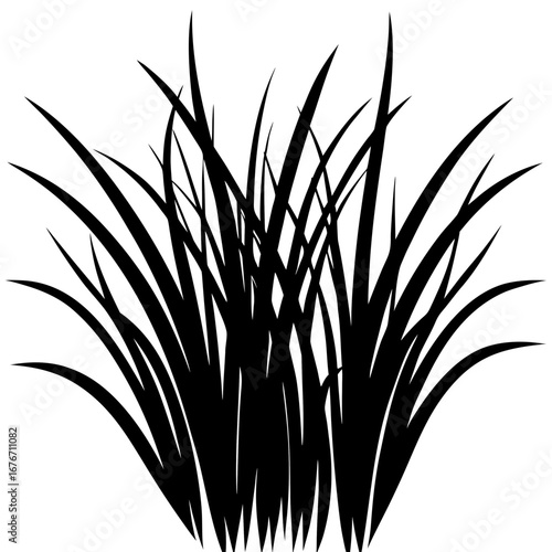 Gras vector silhouette black design white background