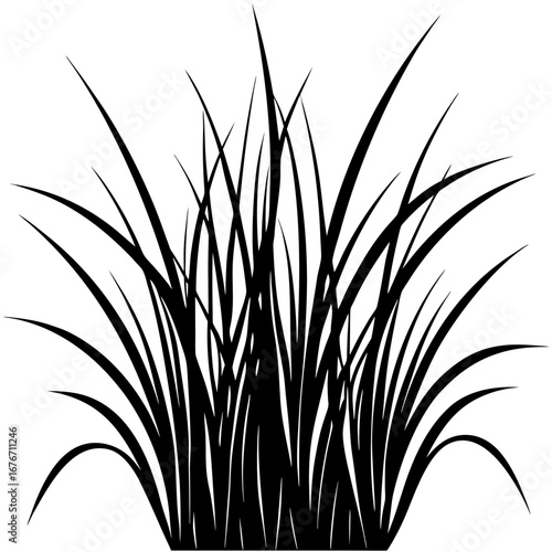 Gras vector silhouette black design white background