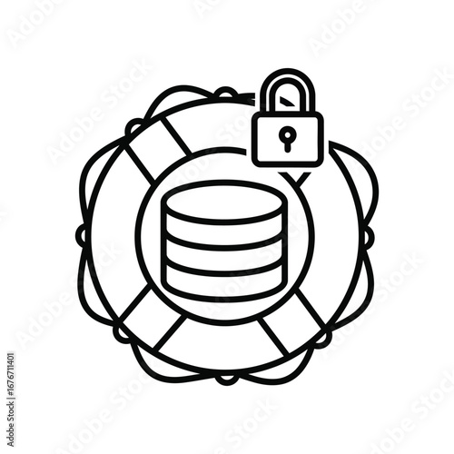 Secured Data Protection Concept: This image illustrates the secure protection of essential data, representing data security and risk management