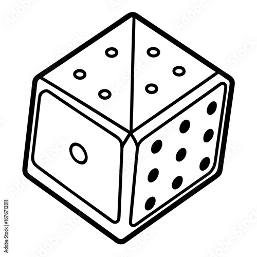 Dice line art vector