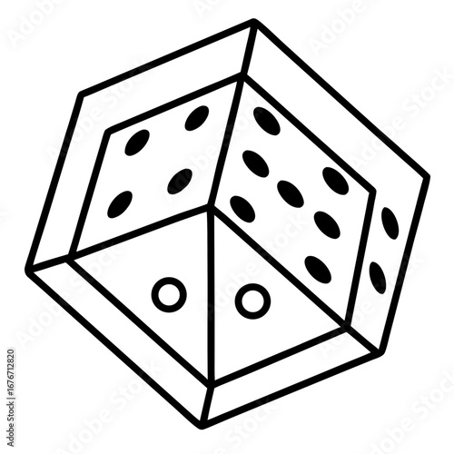 Dice line art vector