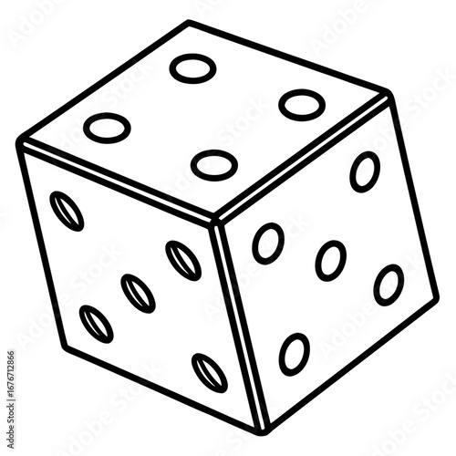 Dice line art vector