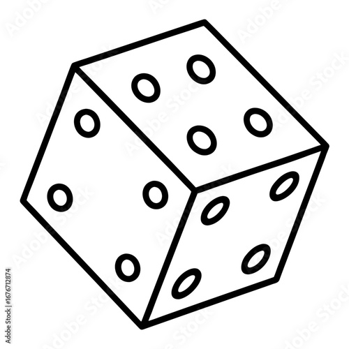 Dice line art vector