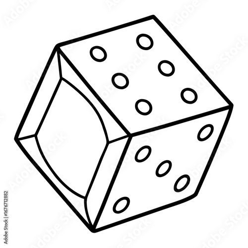 Dice line art vector