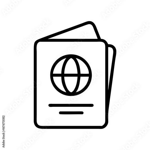 Passport with globe icon symbolizing travel and identity management  