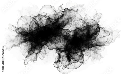 Abstract Black Smoke Fractal Art