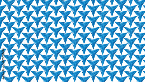 Seamless blue geometric triangle pattern background with modern abstract 3D design texture