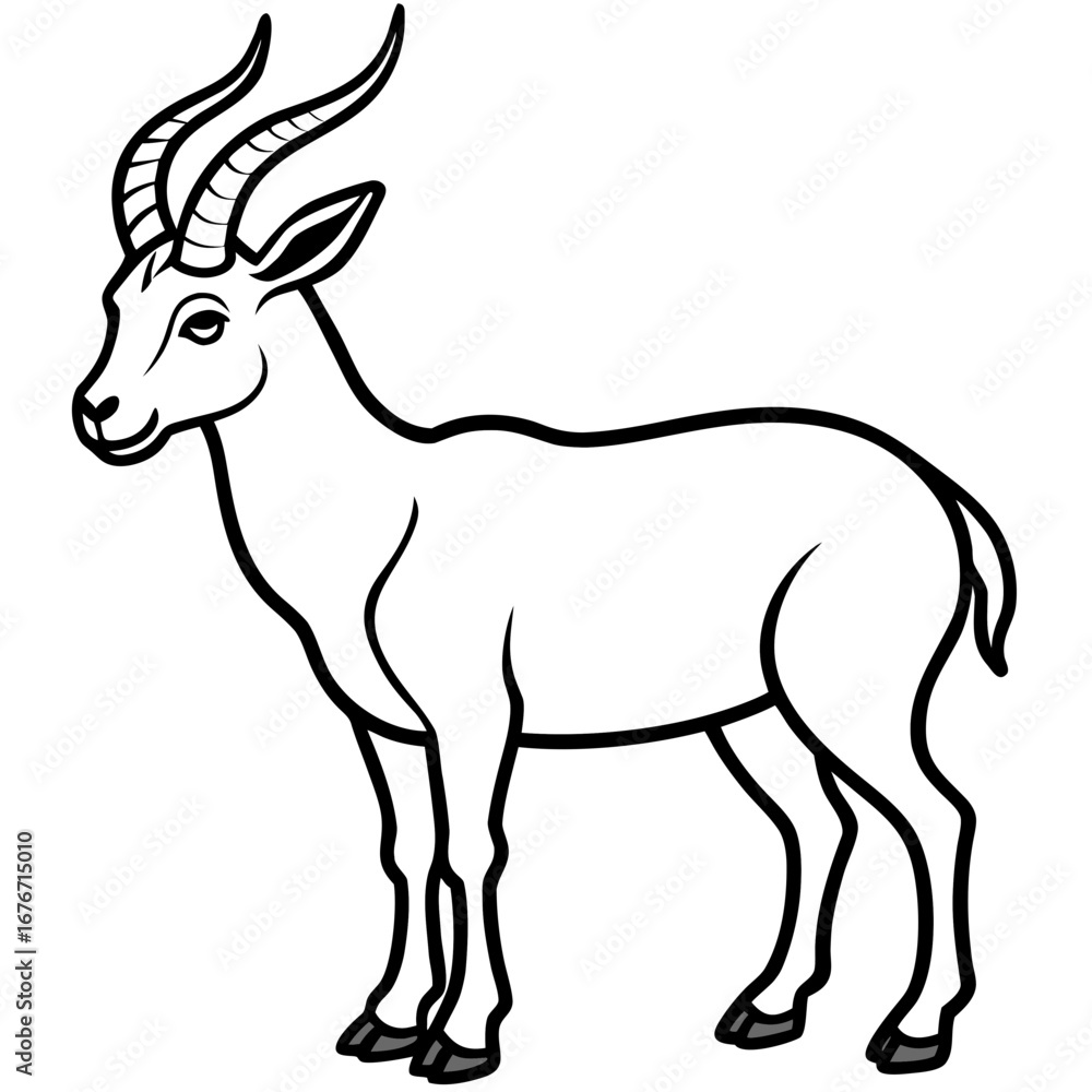 Obraz premium Markhor line art vector