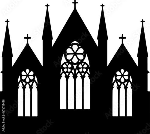 church silhouette vector illustration