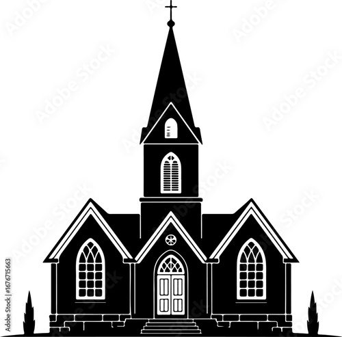 church silhouette vector illustration