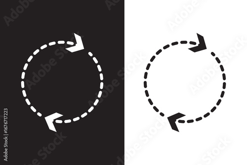 Circle arrow icon. Circular arrow of Black, white background. Recycle icon, refresh, repeat, vector illustration. EPS 10.