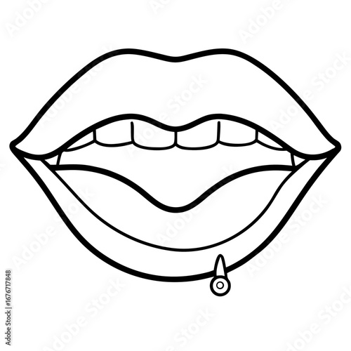 Lip Ring line art vector