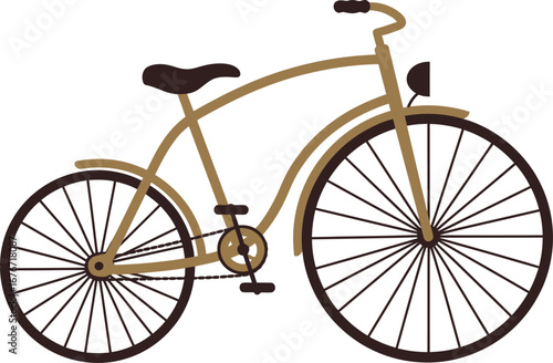 illustration of a classic bicycle or penny-farthing bicycle, which is characterized by a very large front wheel and a much smaller rear wheel