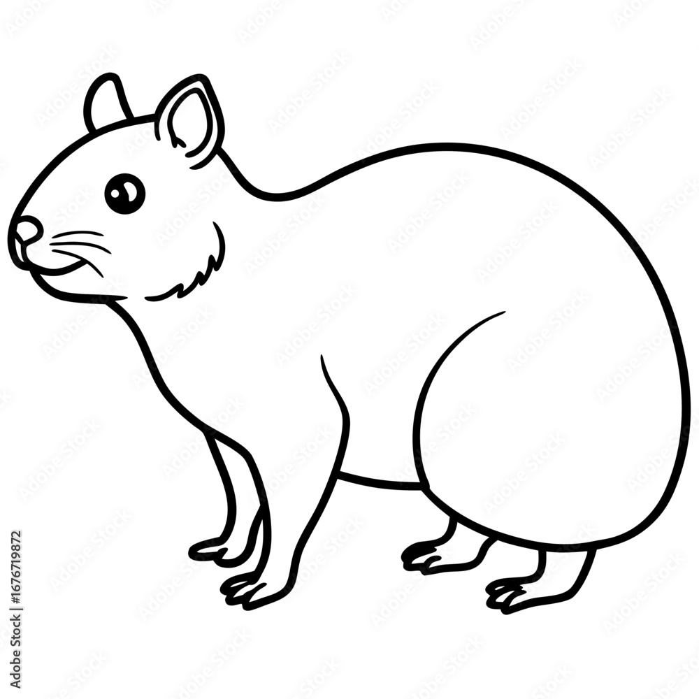 Obraz premium Rock Hyrax line art vector