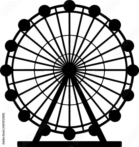 Ferris Wheel silhouette vector illustration