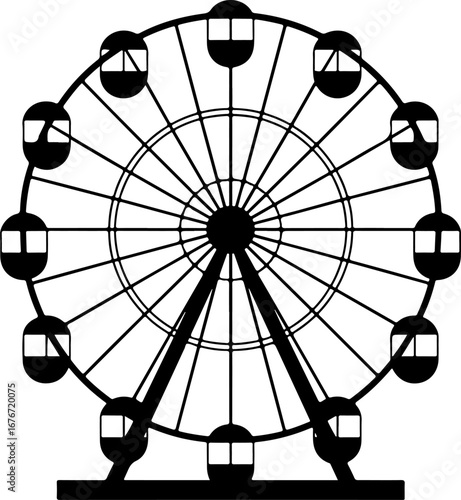 Ferris Wheel silhouette vector illustration