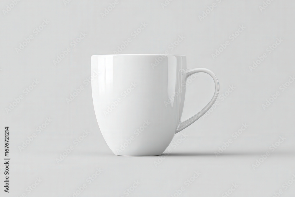 Fototapeta premium photorealistic representation of minimalist coffee cup artfully placed against clean gray backdrop