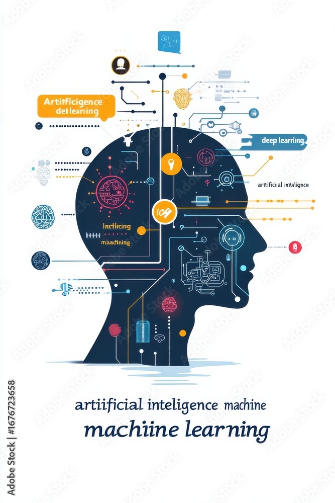 custom made wallpaper toronto digitalConceptual illustration of artificial intelligence and machine learning innovations