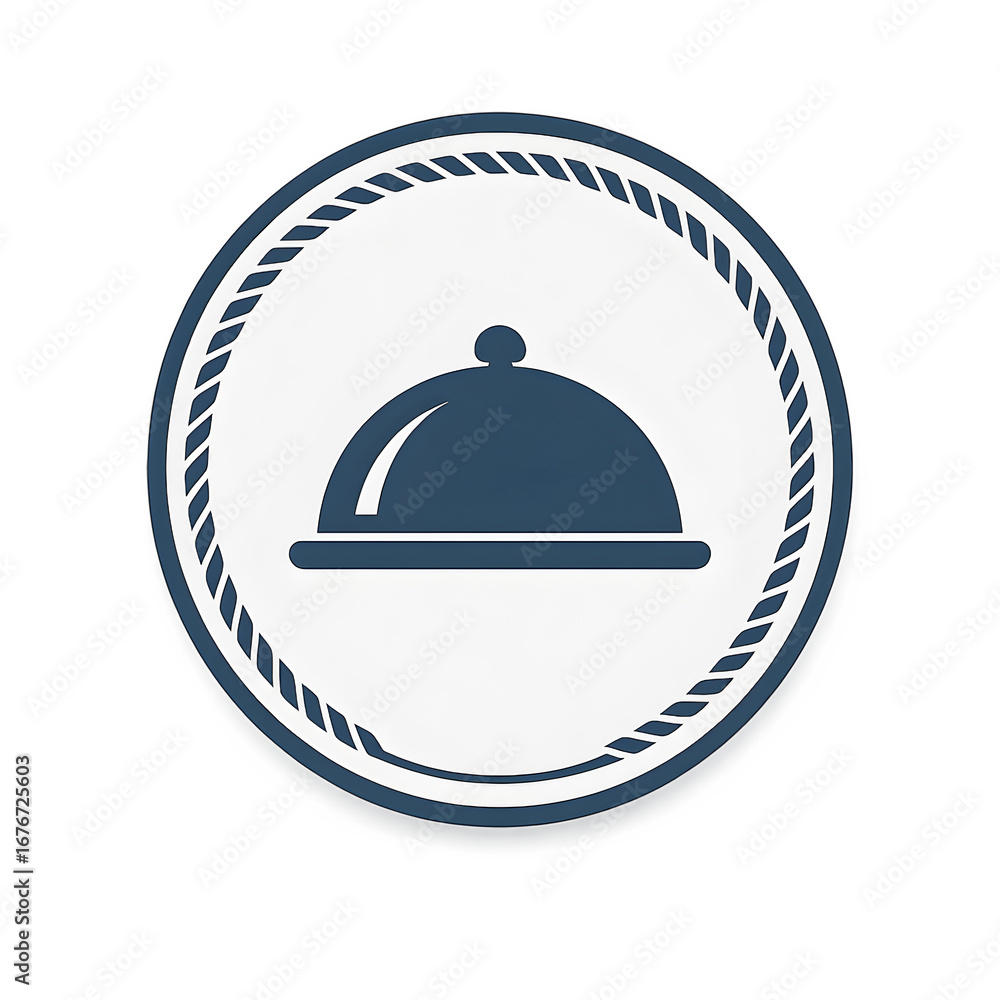 Fototapeta premium Elegant Dinner Badge Icon for Food and Dining