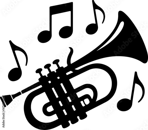 Cornet silhouette vector illustration