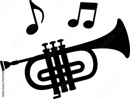 Cornet silhouette vector illustration