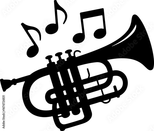 Cornet silhouette vector illustration
