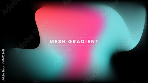 Abstract background with a smooth, colorful mesh gradient in pink and cyan on a dark background, perfect for modern design projects.