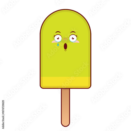 ice cream bar scared face cartoon cute