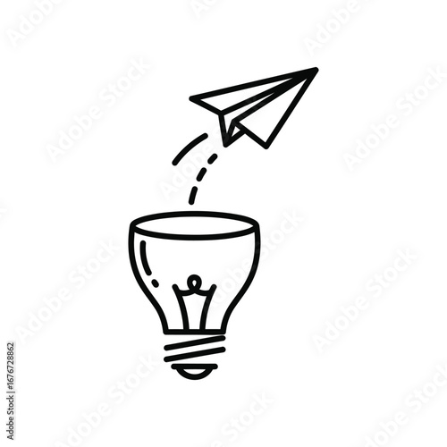 Bright Idea: Symbolizing the spark of imagination, innovation, and inventive thoughts, this image captures the moment of creativity with a simple and symbolic illustration.