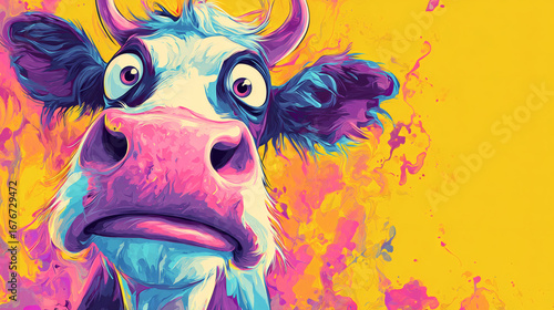 Funny Cartoon Cow Making Silly Face Wallpaper