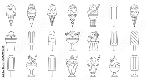 Collection of delicious frozen desserts ideal for hot summer days