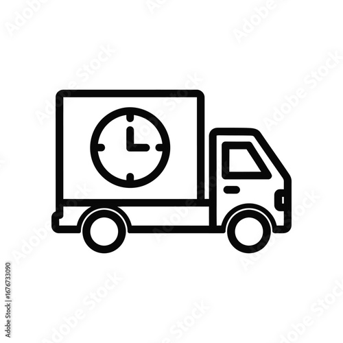 Time-Sensitive Delivery: A meticulously rendered illustration depicts a delivery truck, its cargo compartment emblazoned with a clock face, symbolizing efficient and timely service.