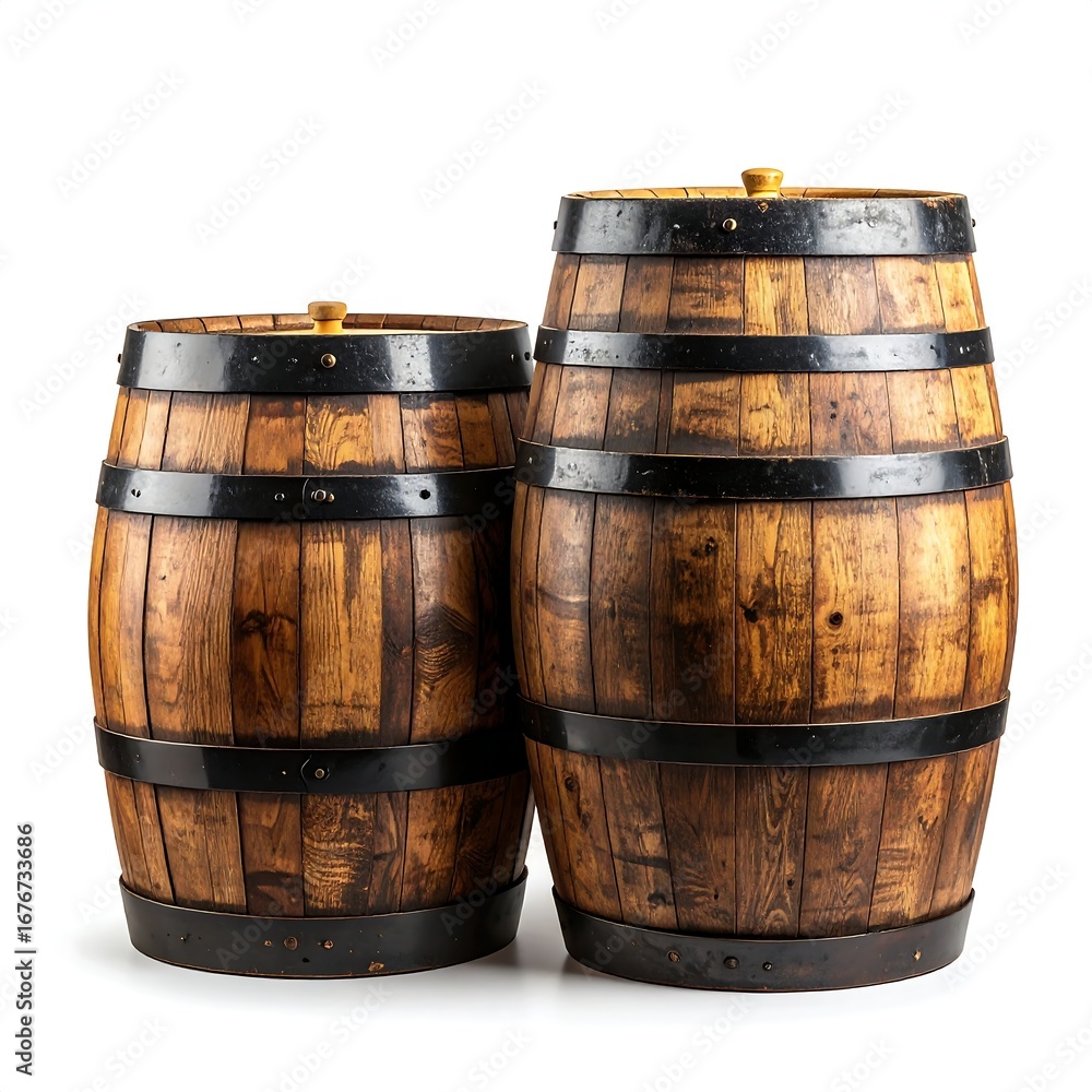 Fototapeta premium Wooden Barrels Studio Shot (1)