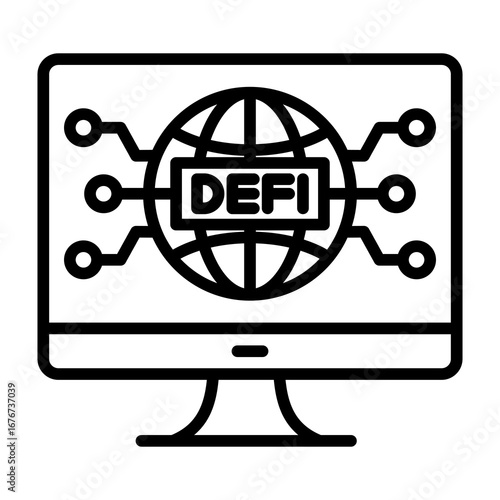 Defi Protocol Line Vector Icon