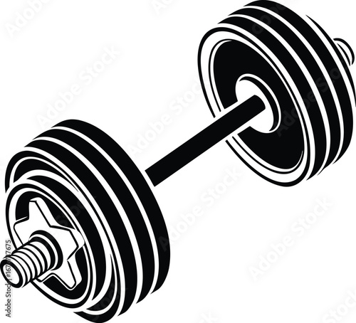 Isolated barbell hand drawn line illustration,  dumbbell isolated on transparent