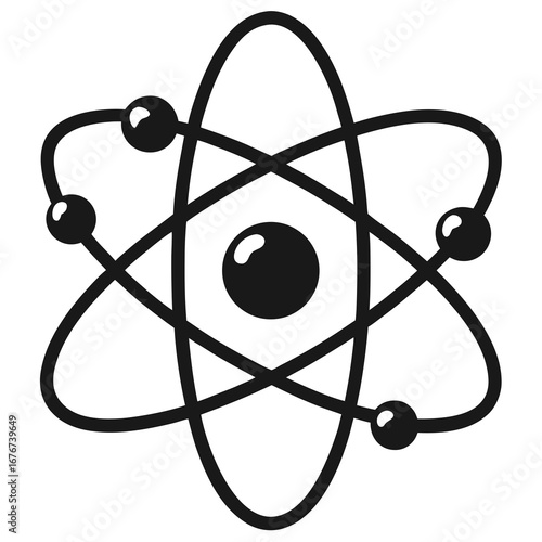 Atom Silhouette Vector Illustration – Science and Chemistry Design