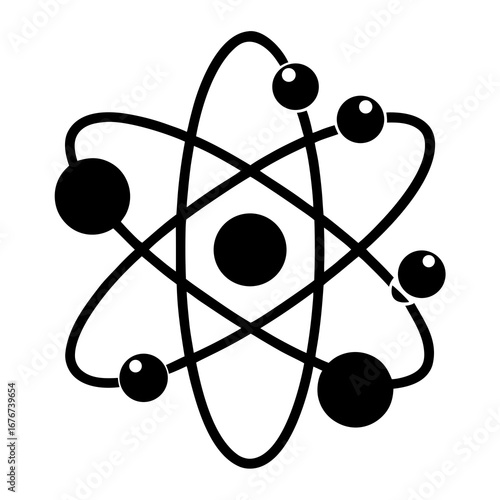 Atom Silhouette Vector Illustration – Science and Chemistry Design