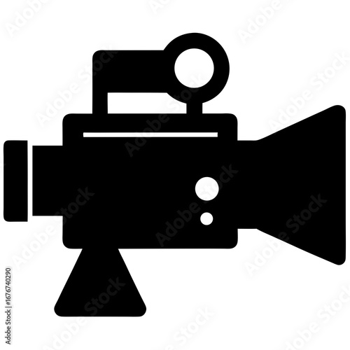 Vintage Video Camera Icon Vector Illustration