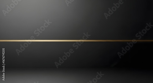 Luxury black and gold abstract background with glowing lines