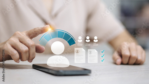 Hand Pointing Credit Score Rating with Customer Profile Evaluation on Smartphone