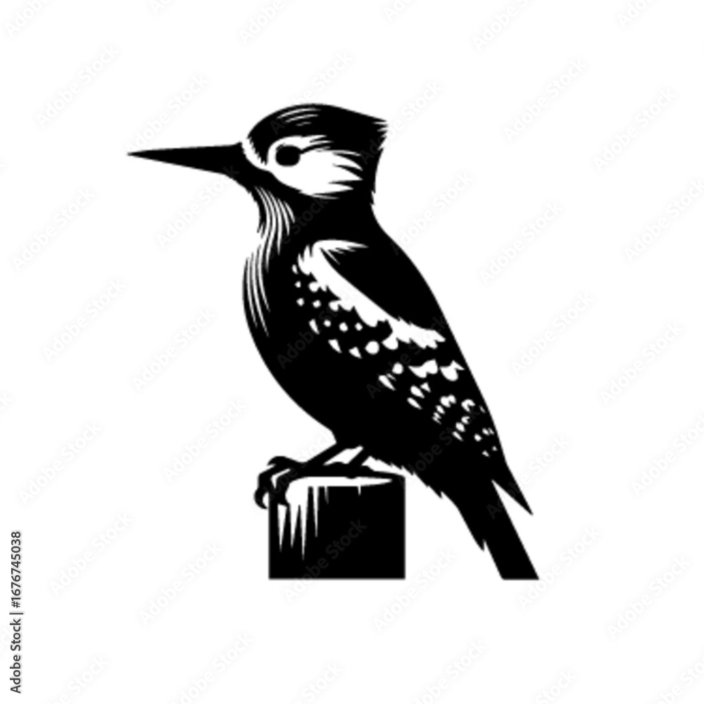 Naklejka premium Woodpecker Vector Illustration | Colorful Forest Bird Clipart
