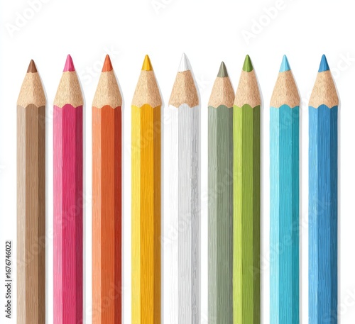 Wallpaper Mural Row of colorful pencils (3) Torontodigital.ca