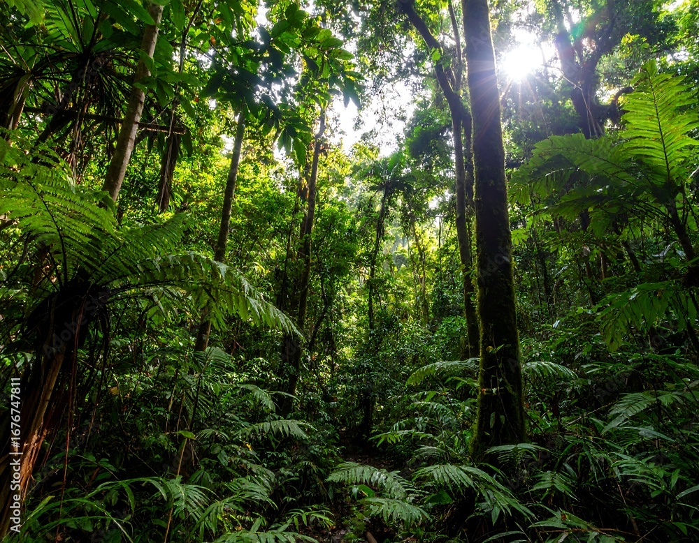 Fototapeta premium Lush tropical forest canopy