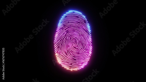 Wallpaper Mural Vibrant Neon Fingerprint Design with Colorful Twists and Abstract Patterns for Technology or Security Concept Torontodigital.ca