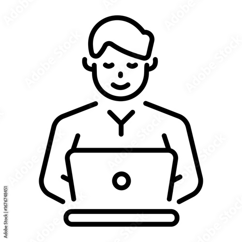 A line style icon depicting a trader