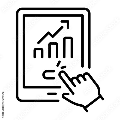 A line style icon showing an online trading