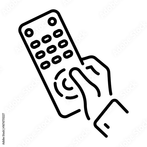 A linear icon representing a remote control 