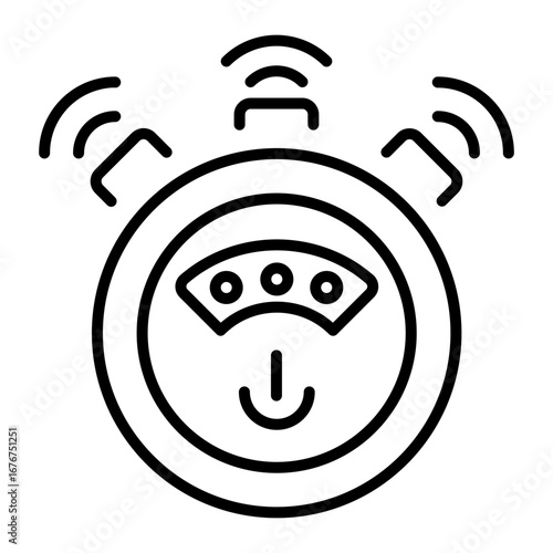 A line style icon showing a robot vacuum cleaner