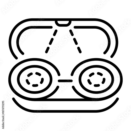 A linear icon depicting a contact lens 